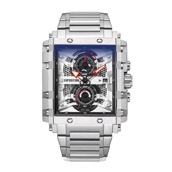 Expedition 6757 Silver White Dial Steel New MCBSSSL1